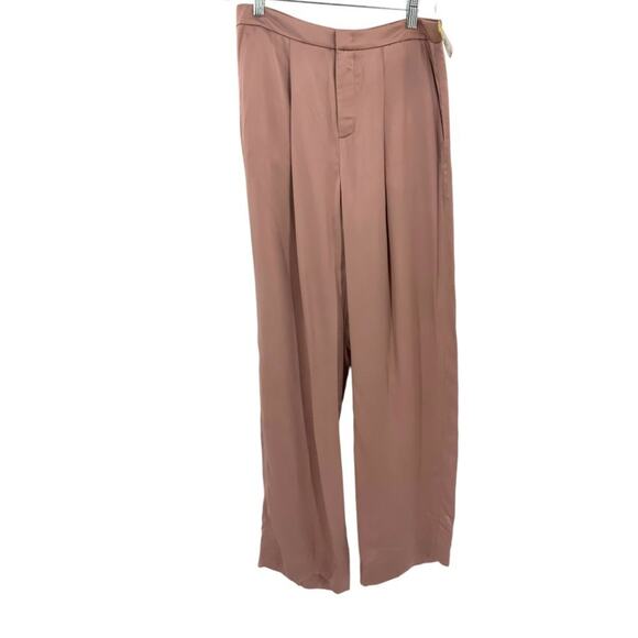 Vince Liquid Shine Straight-leg Trousers Mauve Orchid Size 2 NWOT - Picture 3 of 8